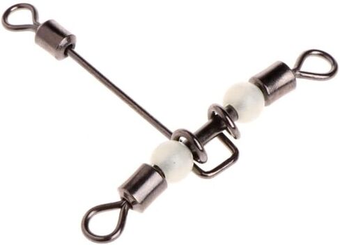 T-Shape Luminous Fishing Swivels with Trident Splitter and Rolling Bearing, Pearl Design, 5pcs Set in Saudi Arabia