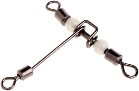 T-Shape Luminous Fishing Swivels with Trident Splitter and Rolling Bearing, Pearl Design, 5pcs Set in Saudi Arabia
