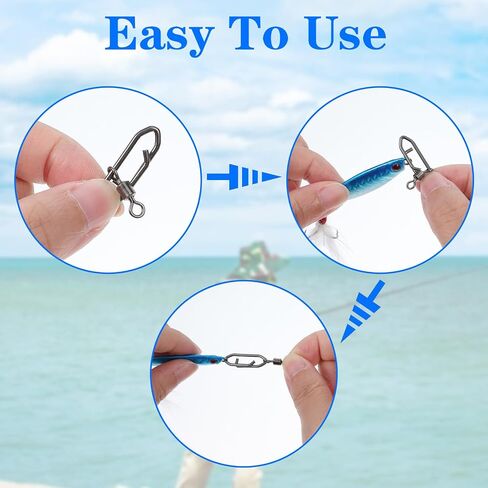 30 Pcs Fishing Speed Clips Quick Snap Swivels Power Clips Fishing Snap Swivels Ball Bearing Swivel Quick Snaps Connectors Tackle for Freshwater Saltwater Crankbait Popper Lures in Saudi Arabia