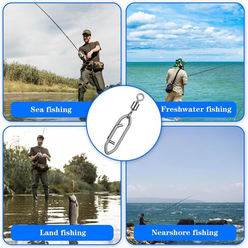 30 Pcs Fishing Speed Clips Quick Snap Swivels Power Clips Fishing Snap Swivels Ball Bearing Swivel Quick Snaps Connectors Tackle for Freshwater Saltwater Crankbait Popper Lures in Saudi Arabia