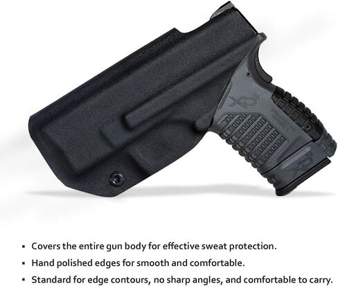 POLE.CRAFT IWB Kydex Holster Fit: Springfield XD-S 3.3" 9mm / .40 S&W / .45 ACP Single Stack & XD-S MOD.2 3.3" Pistol⎜Inside Waistband Carry⎜Adj. Cant Retention⎜Cover Mag-Button⎜No Wear⎜No Jitter in Kuwait