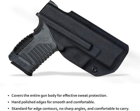 POLE.CRAFT IWB Kydex Holster Fit: Springfield XD-S 3.3" 9mm / .40 S&W / .45 ACP Single Stack & XD-S MOD.2 3.3" Pistol⎜Inside Waistband Carry⎜Adj. Cant Retention⎜Cover Mag-Button⎜No Wear⎜No Jitter in Saudi Arabia