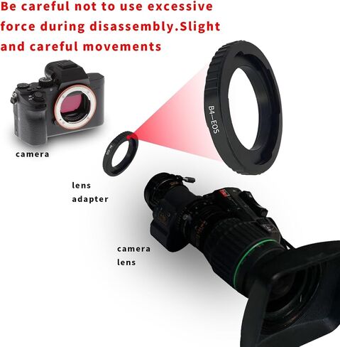 B4-EF M Lens Adapter Compatible with B4 2/3" Broadcast Grade Mount Lens & for EOS-M (EF-M Mount) Camera EF M M2 M3 M5 M6 M10 M50 M100.with Tripod Mount in Kuwait