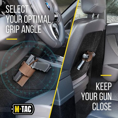 M-TAC Universal Gun Holster - حامل مسدس تكتيكي CCW قابل للتعديل للحمل المخفي في حقائب المركبات أو العبوات، حافظة مسدس متينة 9 مم ومعدات EDC اليومية للرجال والنساء in Saudi Arabia