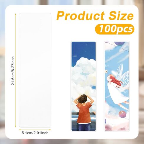 100pcs Bookmark Laminating Pouches, 8.27x2in Hot Laminating Pouches 4.9 Mils Clear Bookmark Sleeves Blank Bookmark Holders Plastic Thermal Laminating Pockets for Book Lovers Nature Lovers in Saudi Arabia