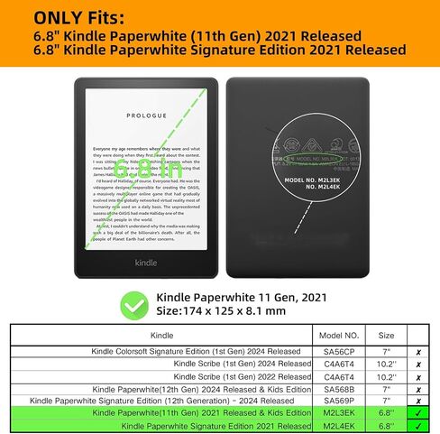 Clear Case for 6.8" Kindle Paperwhite 11th Generation 2021, Soft Transparent TPU Cover with Enhanced Corners for Kindle Paperwhite M2L3EK / M2L4EK in Saudi Arabia