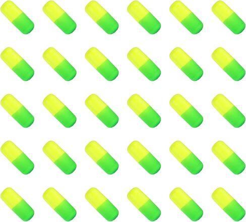 Fishing Foam Floats 0.7 Inch, 30Pcs Snell Floats Fly Fishing Strike Indicator for Pompano Floats Walleye Rig Lure, Green Yellow in Saudi Arabia