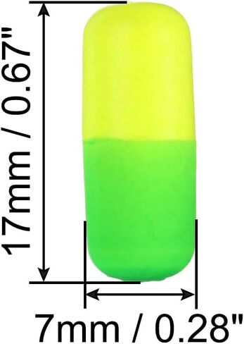 Fishing Foam Floats 0.7 Inch, 30Pcs Snell Floats Fly Fishing Strike Indicator for Pompano Floats Walleye Rig Lure, Green Yellow in Saudi Arabia