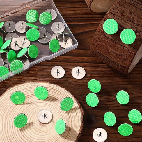 50 Pcs Large Reflective Tacks, High Visibility Glow in Dark Nails Metal Thumb Tacks Mark Trail Markers for Trail Marking Hunting Hiking Tree Stand & Camping (Green) in Saudi Arabia