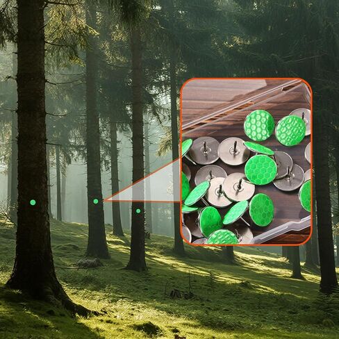 50 Pcs Large Reflective Tacks, High Visibility Glow in Dark Nails Metal Thumb Tacks Mark Trail Markers for Trail Marking Hunting Hiking Tree Stand & Camping (Green) in Saudi Arabia