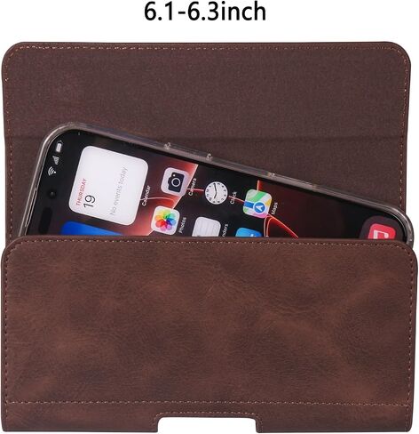 Premium PU Leather Pouch Belt Loop Cellphone Holster for Moto G Power 2026 Moto G 5G 2025 Moto G Play 2026 iPhone 17 Pro Max W/Case Samsung Galaxy A07 A05 S26 Ultra A06 (Black, XL) in Kuwait