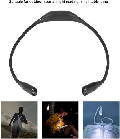 مصباح الرقبة LED القابل لإعادة الشحن USB مع 3 مستويات سطوع وخرطوم مرن 360 درجة للقراءة والإصلاح والجري (أسود) in Kuwait