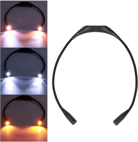 مصباح الرقبة LED القابل لإعادة الشحن USB مع 3 مستويات سطوع وخرطوم مرن 360 درجة للقراءة والإصلاح والجري (أسود) in Kuwait