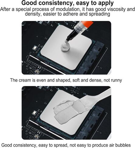 Non Conductive Thermal Paste with High Thermal Conductivity, Lasts 5 Years, 2g Net Weight, for CPU, Graphics Card, Easy Application, Silicone Grease Material in Saudi Arabia