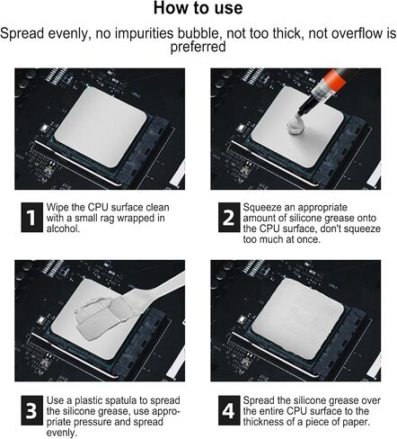 Non Conductive Thermal Paste with High Thermal Conductivity, Lasts 5 Years, 2g Net Weight, for CPU, Graphics Card, Easy Application, Silicone Grease Material in Saudi Arabia