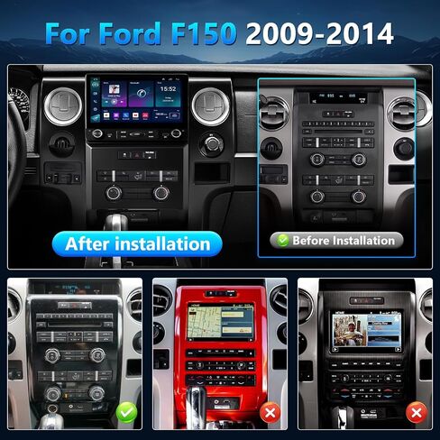 ستيريو سيارة 4 جيجابايت + 64 جيجابايت لسيارة Ford F150 2009 2010 2011 2012 2013 2014 راديو لاسلكي CarPlay Android Auto 10.2 بوصة شاشة لمس لـ F-150 Car Play FM DRS/DSP/HiFi/GPS Navigation/5G WiFi/كاميرا احتياطية/MIC in Kuwait