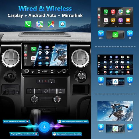 ستيريو سيارة 4 جيجابايت + 64 جيجابايت لسيارة Ford F150 2009 2010 2011 2012 2013 2014 راديو لاسلكي CarPlay Android Auto 10.2 بوصة شاشة لمس لـ F-150 Car Play FM DRS/DSP/HiFi/GPS Navigation/5G WiFi/كاميرا احتياطية/MIC in Kuwait