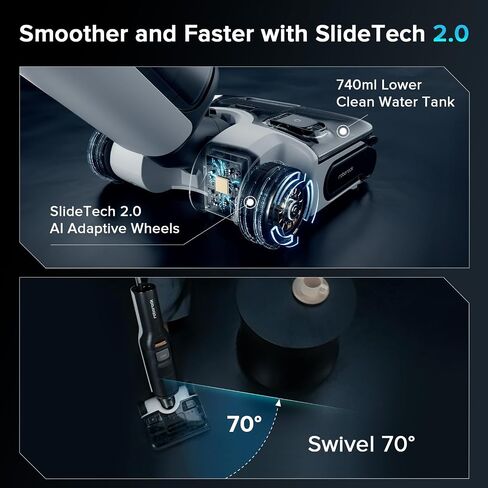 roborock F25 GT Set Wet Dry Vacuum Mop, Wet Dry Vacuum Cleaner Cordless, 20000Pa Floor Cleaner Machine for Tile Hard Floor, 194°F Self Cleaning Mop Combo with 180° Lie-Flat, 2 Extra Roller Brush in Saudi Arabia