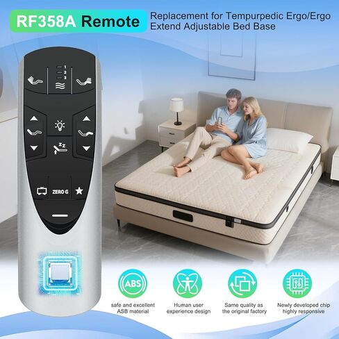 RF502A RF358A سرير قابل للتعديل بديل للتحكم عن بعد لسرير Tempur-Pedic Ergo أو سرير Ergo قابل للتعديل. نموذج مطابق JDLK.33.01.18 RF358A/ JLDK.33.01 .36 RF502A in Kuwait