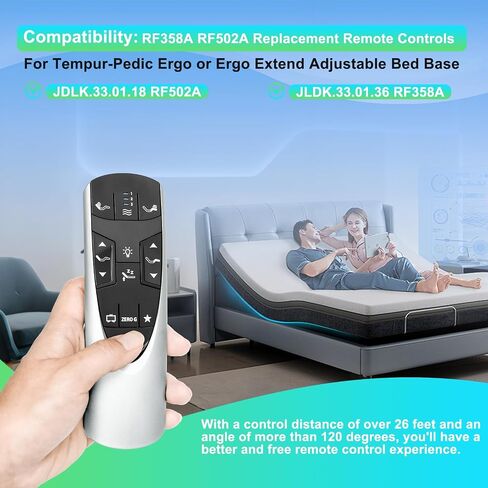 RF502A RF358A سرير قابل للتعديل بديل للتحكم عن بعد لسرير Tempur-Pedic Ergo أو سرير Ergo قابل للتعديل. نموذج مطابق JDLK.33.01.18 RF358A/ JLDK.33.01 .36 RF502A in Kuwait
