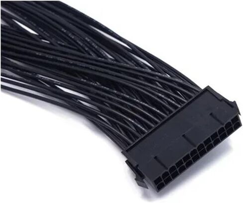 ATX 24Pin 1 إلى 2 منفذ تمديد كابل إمداد الطاقة PSU ذكر إلى أنثى الفاصل 24PIN تمديد كابل أجهزة الكمبيوتر والمحولات (أسود 2) in Saudi Arabia