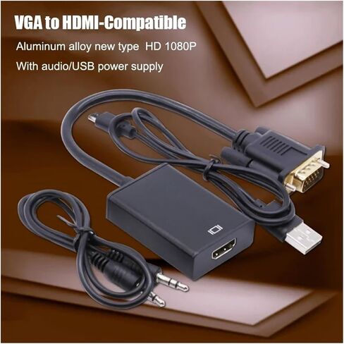 محول سلك متوافق مع V/GA ​​إلى HDMI لـ P؛S/4 Tv Box Aux Splitter Display Port Projector Television Extender (النوع 2) in Saudi Arabia