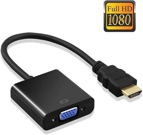 HD 1080P HDMI to V/GA Cord Converter with Power Supply Male to Female Adapter for Tablet PC TV in Saudi Arabia
