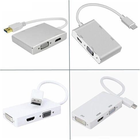 لجهاز عرض الكمبيوتر HDTV USB 3 TY>pe C M1ni DP/إلى DVI 24+5 HDMI متوافق مع V/GA ​​RJ45 ذكر شاحن أنثي (Mini DP) in Saudi Arabia