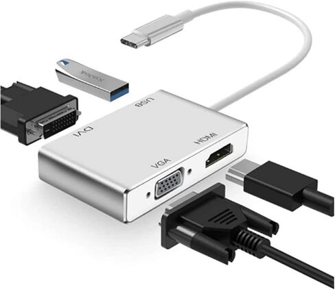 لجهاز عرض الكمبيوتر HDTV USB 3 TY>pe C M1ni DP/إلى DVI 24+5 HDMI متوافق مع V/GA ​​RJ45 ذكر شاحن أنثي (Mini DP) in Saudi Arabia