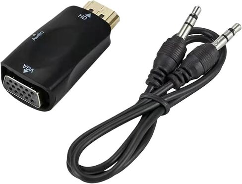 محول HDMI متوافق مع محول سلك V/GA ​​مقاس 3.5 مم Ja-ck HD 1080P للكمبيوتر اللوحي مع (أبيض) in Saudi Arabia
