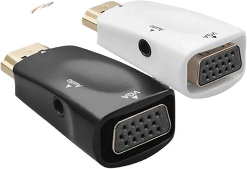 محول HDMI متوافق مع محول سلك V/GA ​​مقاس 3.5 مم Ja-ck HD 1080P للكمبيوتر اللوحي مع (أبيض) in Saudi Arabia
