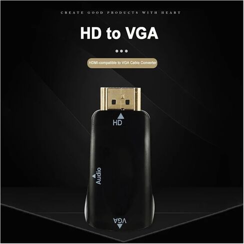 محول HDMI متوافق مع محول سلك V/GA ​​مقاس 3.5 مم Ja-ck HD 1080P للكمبيوتر اللوحي مع (أبيض) in Saudi Arabia