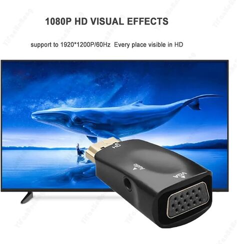 محول HDMI متوافق مع محول سلك V/GA ​​مقاس 3.5 مم Ja-ck HD 1080P للكمبيوتر اللوحي مع (أبيض) in Saudi Arabia
