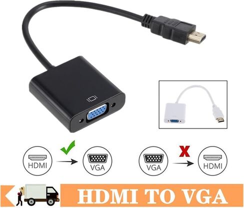 HDMI to V/GA Adapter/Cable with Chip HD 1080p to M>oni>tor(Black) in Saudi Arabia