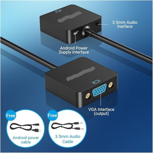 HDMI to V/GA Adapter Male to Female Converter 1080P to with 3.5 Ja-ck Cord for TV Box to(Brown) in Saudi Arabia