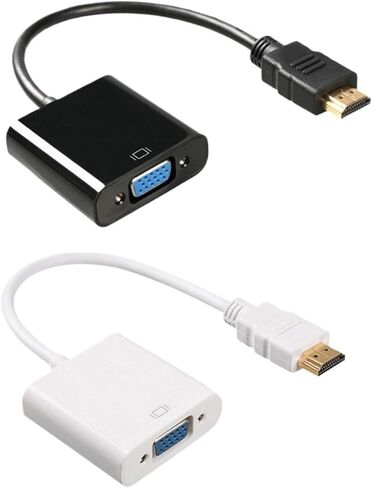 50pcs HDMI to V/GA Cord Male to RGB Female Analog Video Converter Adapter Cables HD 1080P for PC(with Audio and Power,Black) in Saudi Arabia