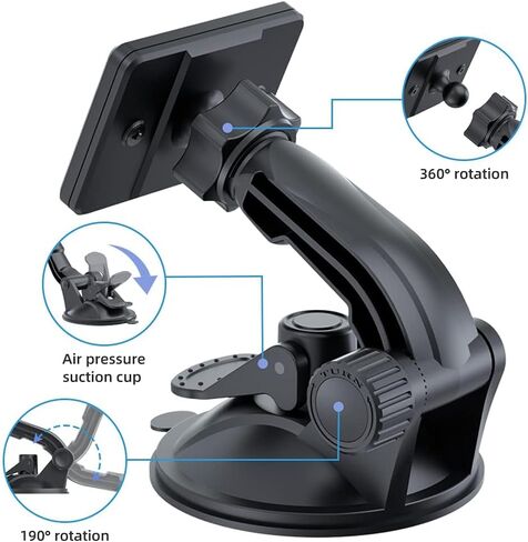 OHLPRO Dashboard Magnetic Tablet Holder for Car, Windshield iPad Car Phone Suction Cup Mount with Magnets, for All 6"-11" Apple Phones iPad Samsung Galaxy Tab Tablet, 360° Rotation, Black in Kuwait