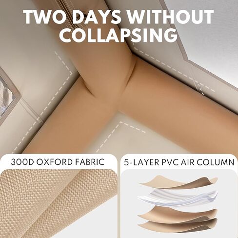 خيام قابلة للنفخ للتخييم، خيام منفوخة بمضخة يدوية، خيمة تخييم هوائية تتسع لـ 3-4 أشخاص، سهلة الإعداد في 4 فصول مقاومة للماء والرياح في الهواء الطلق (أبيض اللوز) in Kuwait