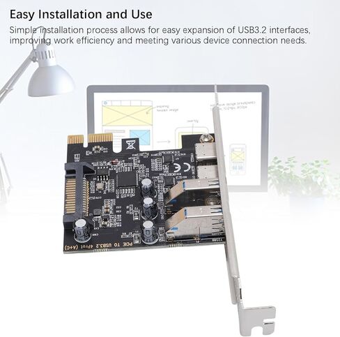 بطاقة توسيع PCIe إلى USB 3.2، واجهة SATA بسرعة 5 جيجابت في الثانية من النوع C تدعم X1 X4 X8 X16 توصيل طاقة ثابت لأجهزة الكمبيوتر المكتبية in Kuwait