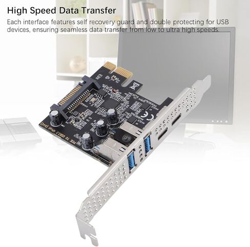 بطاقة توسيع PCIe إلى USB 3.2، واجهة SATA بسرعة 5 جيجابت في الثانية من النوع C تدعم X1 X4 X8 X16 توصيل طاقة ثابت لأجهزة الكمبيوتر المكتبية in Kuwait
