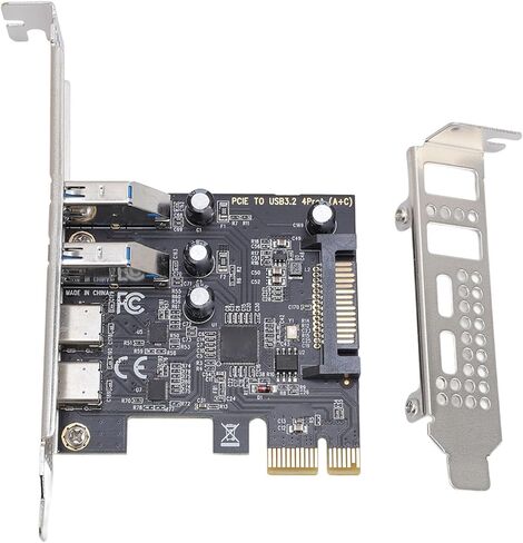 بطاقة توسيع PCIe إلى USB 3.2، واجهة SATA بسرعة 5 جيجابت في الثانية من النوع C تدعم X1 X4 X8 X16 توصيل طاقة ثابت لأجهزة الكمبيوتر المكتبية in Kuwait