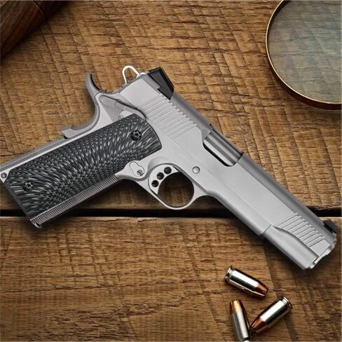 مقابض رفيعة من Cool Hand 1911 G10، بالحجم الكامل (الحكومة/القائد)، متضمنة برغي مقابض المسدس، رفيعة 3/16 بوصة، مغرفة كبيرة، قطع أمان Ambi، نسيج Sunburst، هذه المقابض تعمل فقط مع البطانات القصيرة in Kuwait