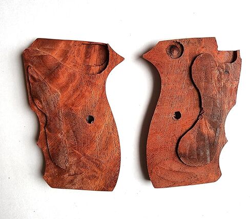 BMPL Hardwood Gun Grips Compatible Replacement for Bersa Thunder .380 Hardwood Wood Smooth Handmade in Saudi Arabia