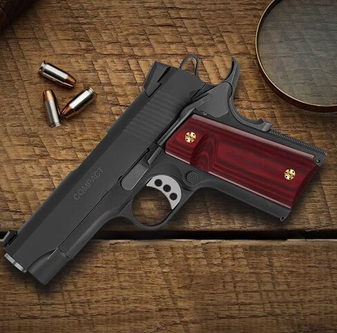 مقابض رفيعة من Cool Hand 1911، مدمجة/ضابط/Kimber Ultra Carry ii، خشب مصقول للغاية، مسامير ذهبية متضمنة، رفيعة 3/16 بوصة، إصدار Mag، قطع أمان Ambi in Kuwait