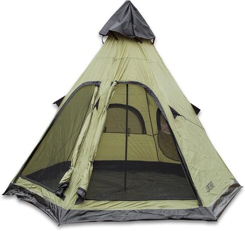 Intense Wilderness Survival Gear Four-Person Teepee Tent | Lightweight Weather-Resistant Camping Shelter | Easy Setup | Durable Fabric | Ventilation | Carry Bag for Outdoor Adventures in Saudi Arabia