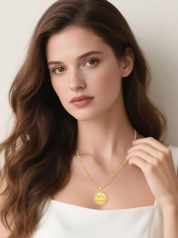 Gold Zodiac Necklace For Women 925 Sterling Silver Pendant Necklace Gift For Christmas Valentine's Day Mother's Day in Saudi Arabia