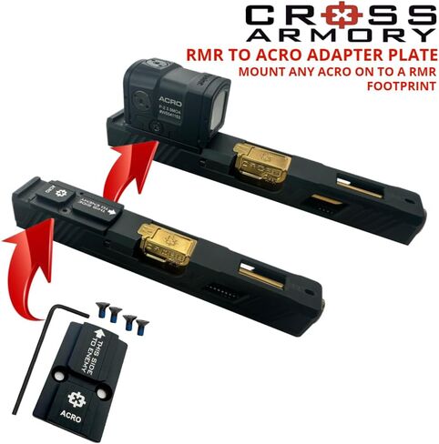 لوحة محول محول Cross Armory RMR إلى ACRO لتحويل أي شريحة/تركيب بصري من RMR إلى تركيب بصري ACRO/بصمة قطع الشريحة لتناسب بصريات ACRO in Saudi Arabia
