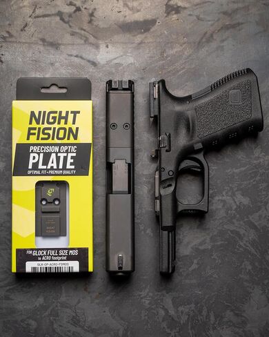 لوحة بصرية Night Fision - لتركيب مسدسات Aimpoint ACRO على Glock 17/19/45/47 MOS - أضف ACRO P1، P2 Red Dot Sight إلى Glock MOS Pistol - غير متوافق مع Trijicon RMR أو Holosun EPS Carry in Kuwait