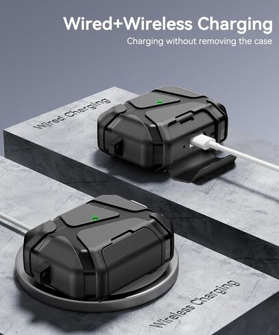 حافظة AirPods Pro 3rd (جديد 2025)، قفل آمن وتصميم حامل هاتف متوافق مع غطاء Airpods Pro 3 Generation مع مجموعة أدوات تنظيف - أسود in Kuwait