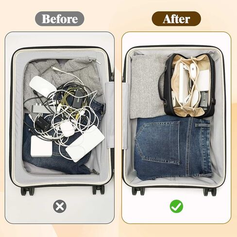 Electronic Organizer Accessory Tech Pouch Water Resistant Travel Bag for MacBook Charger, Cables, Power Bank, Hard Drive, Cords Storage，with Removable Card Slots for Memory Card(black) in Saudi Arabia